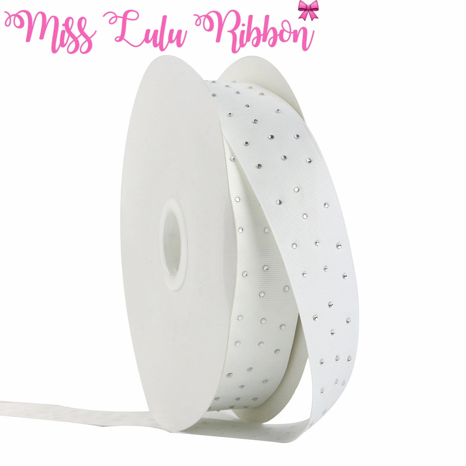 1 1/2 &quot38 мм Белые Стразы Установка Grosgrain однотонные ленты подарок бантом