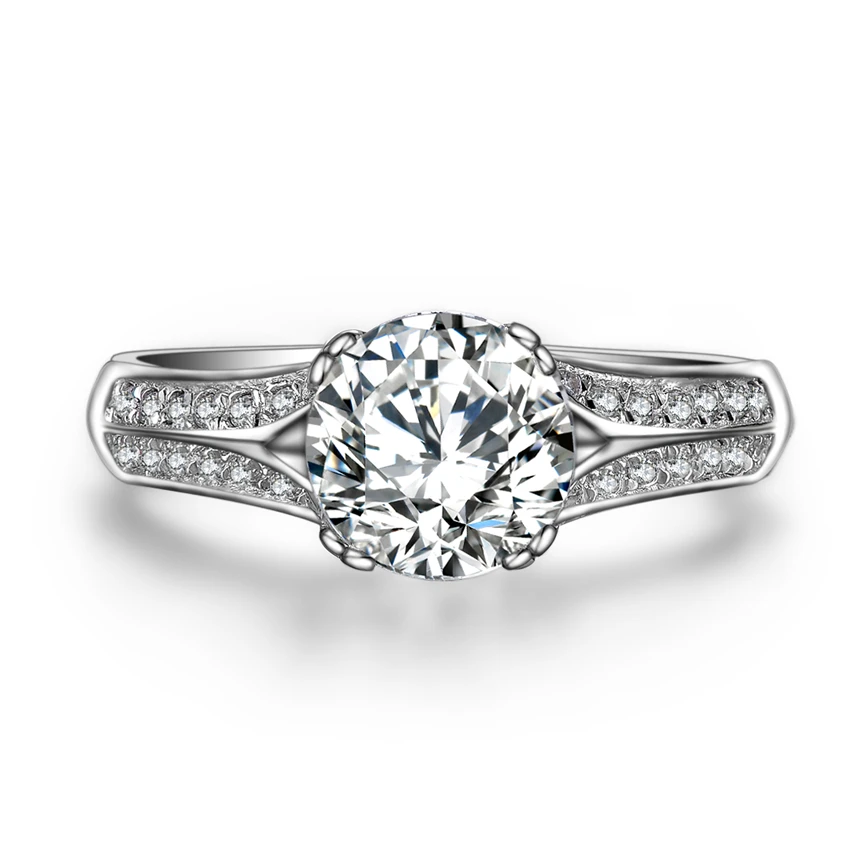 1.5CTW 7 5 мм G-H Moissanite Promise Ring тест положительная Гарантия 925 пробы Серебряное женское