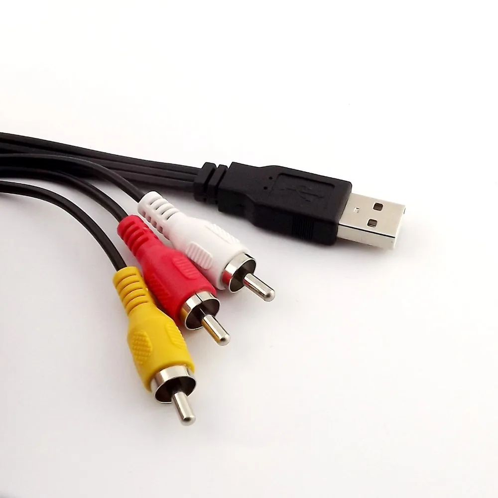 1x 3RCA штекер к USB 2 0 Тип A видео телевидение Аудио адаптер Соединительный кабель 5