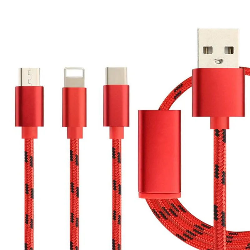 USB кабель для iPhone Выдвижной зарядки Зарядное устройство Type C Micro Android 3 в 1 и 2