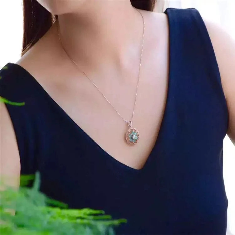 KJJEAXCMY boutique jewels S925 чистое серебро натуральный изумруд инкрустация Колье ювелирные