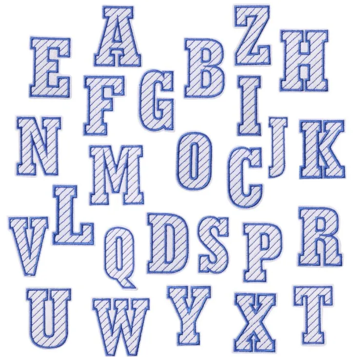 1 шт. синие буквы наклейки алфавит вышитая кружевная аппликация Железо на одежде