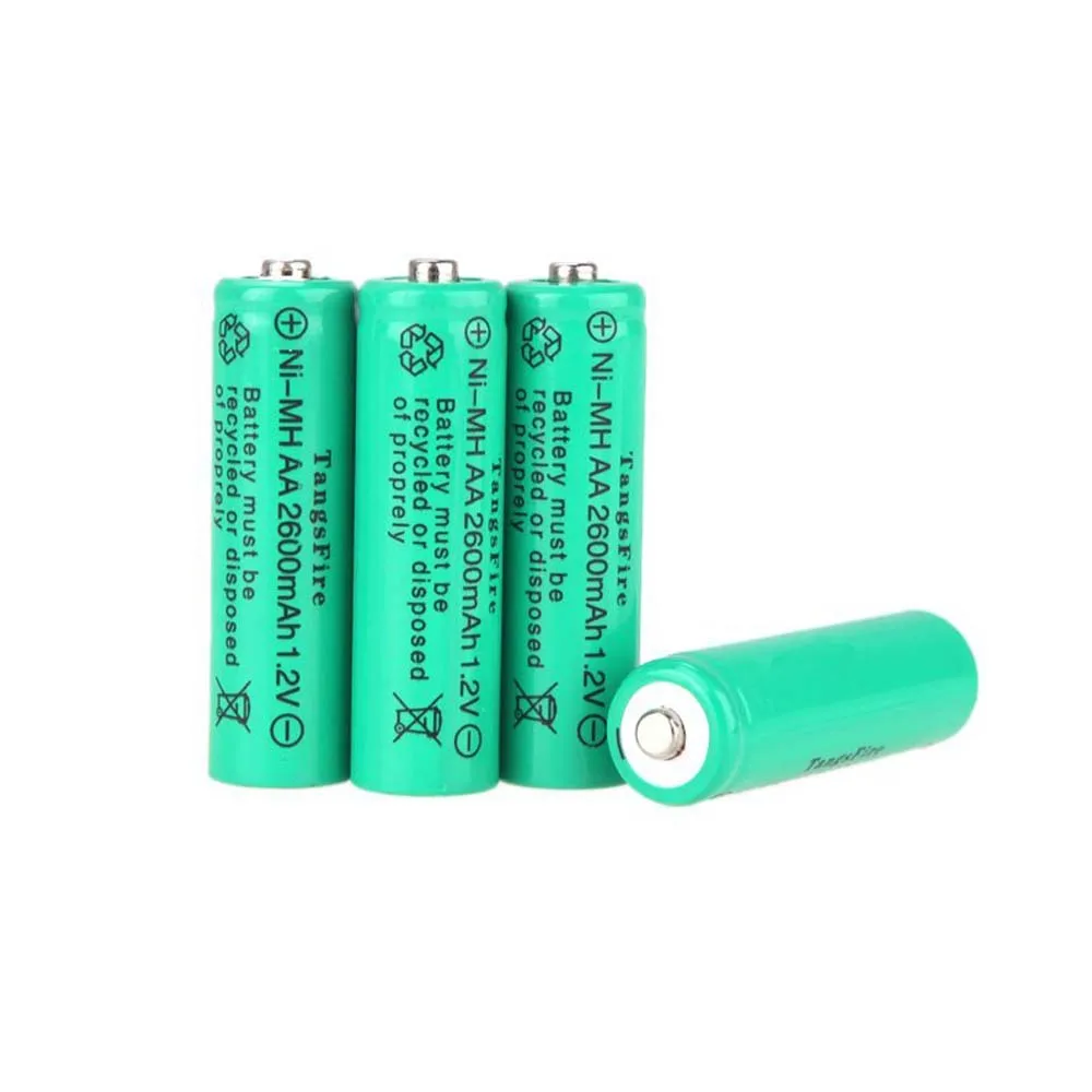 Топ TangsFire 4x2600 mAh 1 2 V AA перезаряжаемый Ni-MH аккумулятор для аккумуляторной батареи