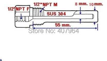 

Термометр термопары из нержавеющей стали L = 55 мм Thermowell