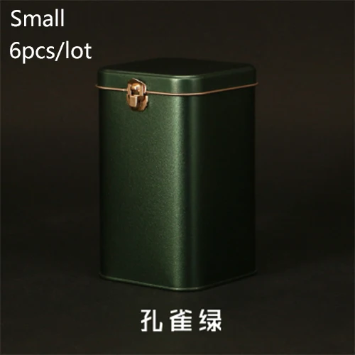 Dark Green-Small Жестяные бутылки для хранения с замком, металлическая коробка для хранения чая, герметичный портативный контейнер для кофе, ювелирные изделия, конфеты для кувшина органайзера - Цвет: Dark Green-Small