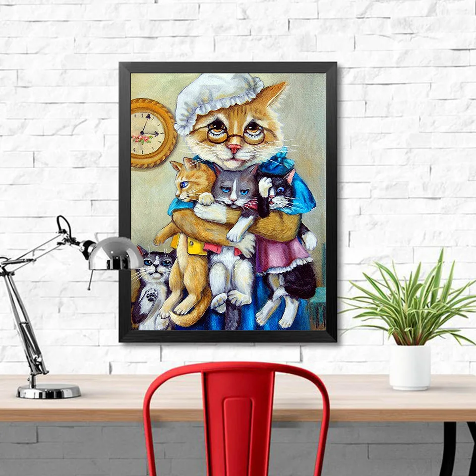 EverShine DIY Алмазная вышивка с котом картина из страз 5D алмазная Полная площадь