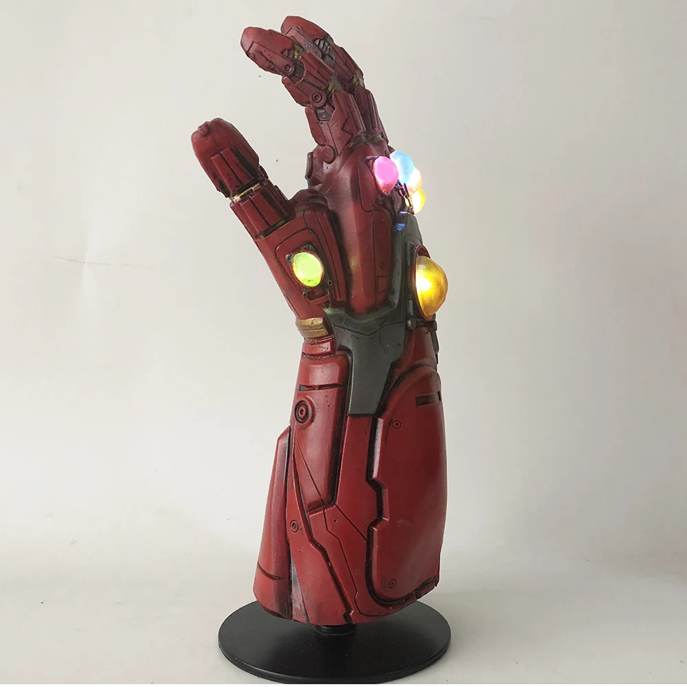 Перчатка Железного человека со светодиодами Thanos Infinity Gauntlet Мстители Endgame Железный человек Nano Gauntlet Armor Tony Stark реквизит для косплея