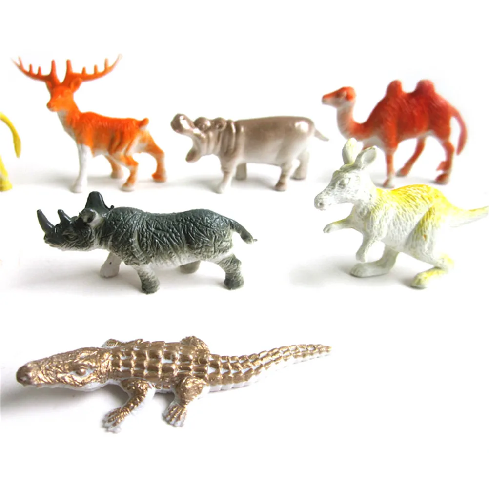 

8PCS/set Plastic Zoo Animal Figure Tiger Leopard Hippo Giraffe Lovely Animal Toys Set Kids Toy Gift For Kids