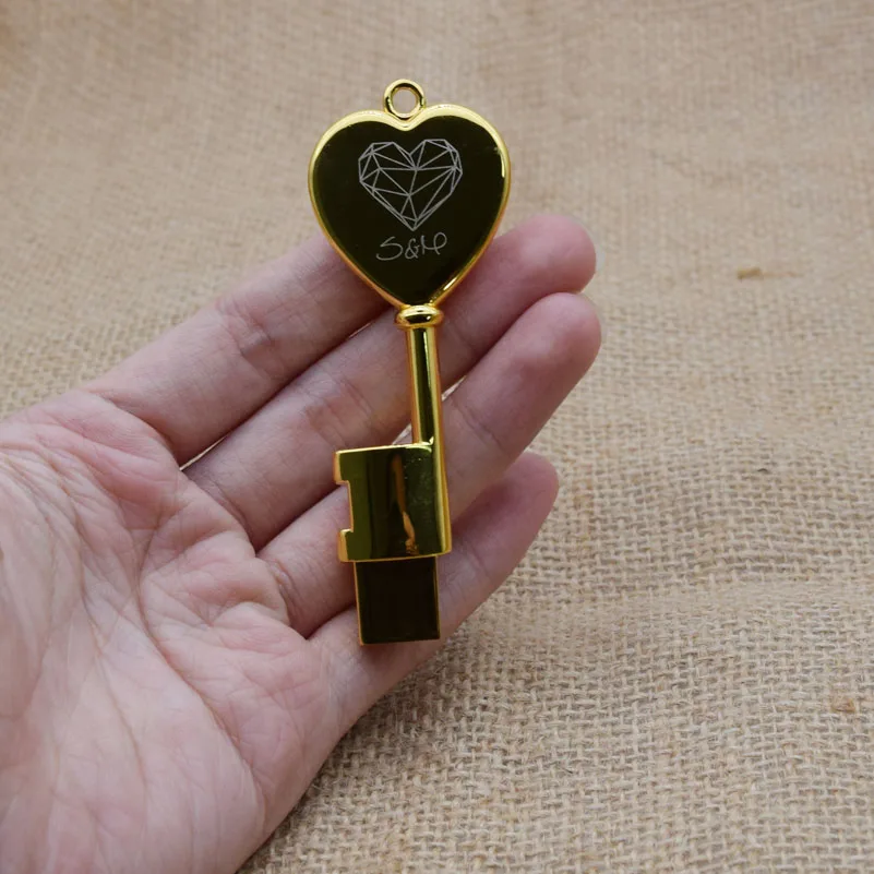 Металлический Usb флеш накопитель в форме сердца с логотипом на заказ флэш 4 ГБ/8