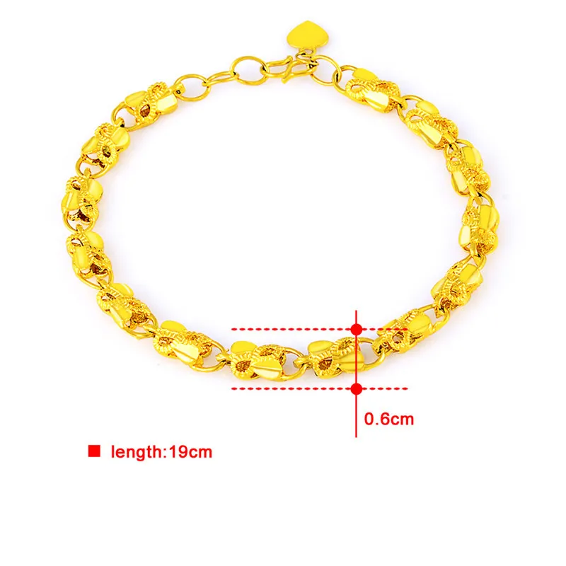 Fashion Creative Personality Design 24K Gold Chain Bracelets Birthday Party Anniversary Commemorate Gift Charms Jewelry | Украшения и