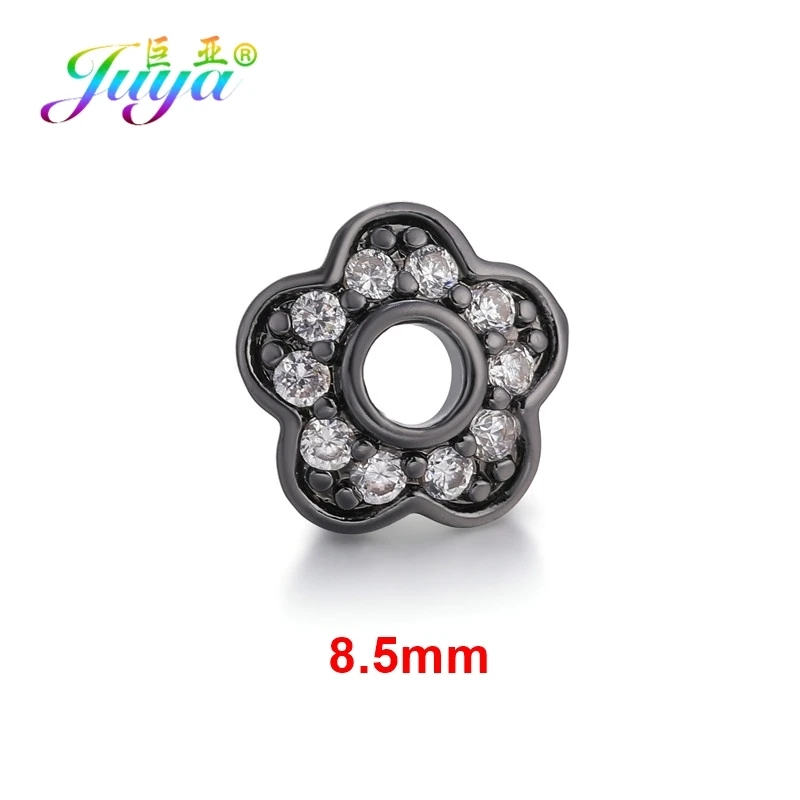 Metal Black 8.5mm Juya DIY Ювелирные изделия с кистями компоненты 8 10 12 мм украшение круглый цветок разделитель бусины шапки Аксессуары для ювелирных изделий - Цвет: Metal Black 8.5mm