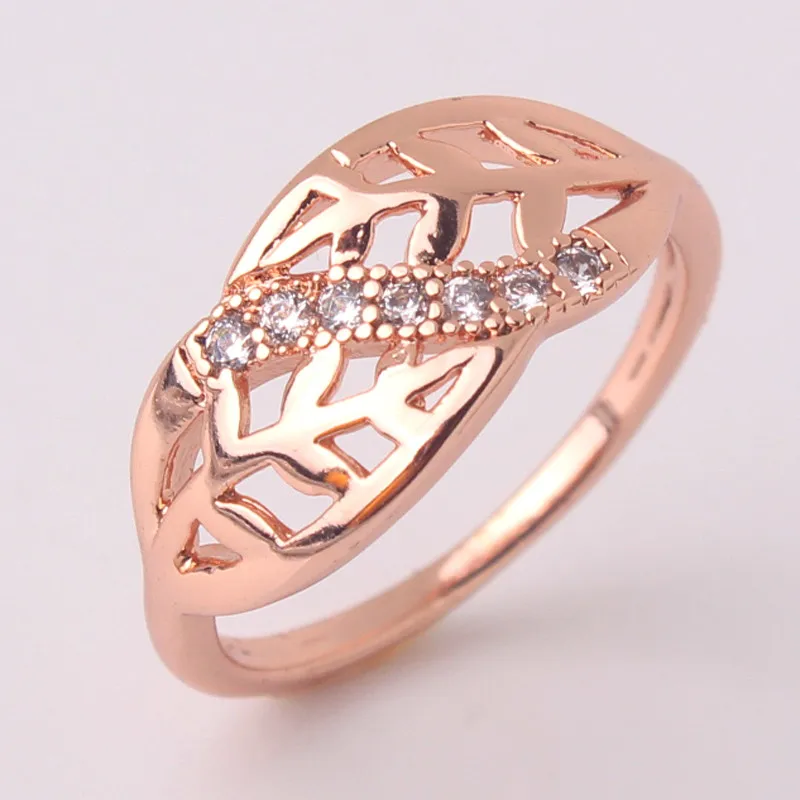 BUDONG Trendy Rings Rose Gold Color Wedding for Women Cubic Zirconia CZ Vintage Lady Party Jewelry Bijoux XUA090 | Украшения и
