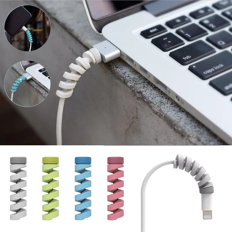4 шт. Защитная пленка для намотки кабеля кабели зарядного устройства usb держатель