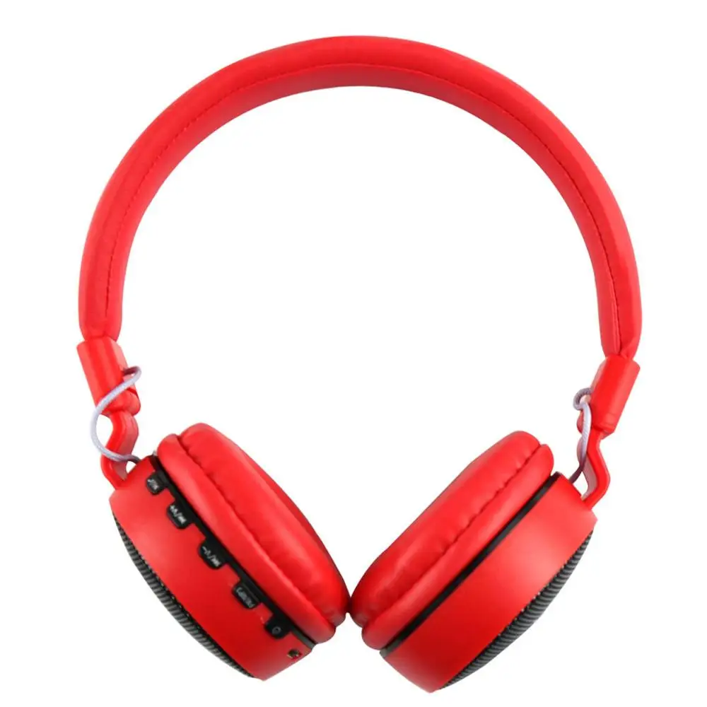 P47 Bluetooth стерео наушники светодиодный беспроводной гарнитура складные спортивные наушники с микрофоном Поддержка FM радио TF карта - Цвет: Красный
