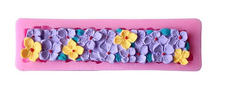 Новейшая длинная полоса лепесток цветок силиконовая форма для торта 3D SugarCraft