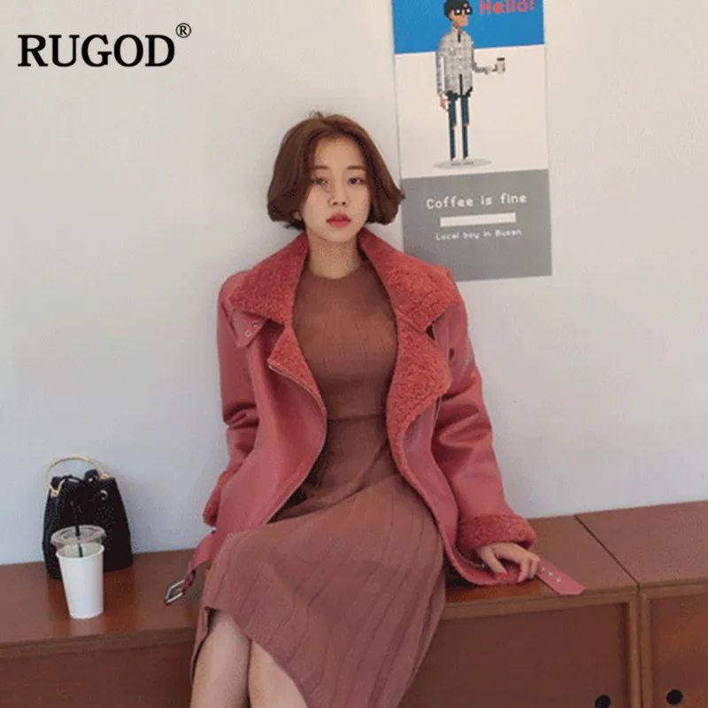 Женское винтажное платье-свитер RUGOD однотонное мягкое трикотажное с длинным