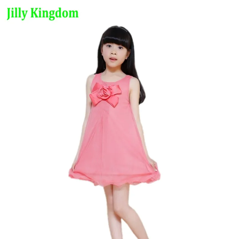 Платья для девочек летние голубые белые розовые с цветочным принтом 2019 | Детская