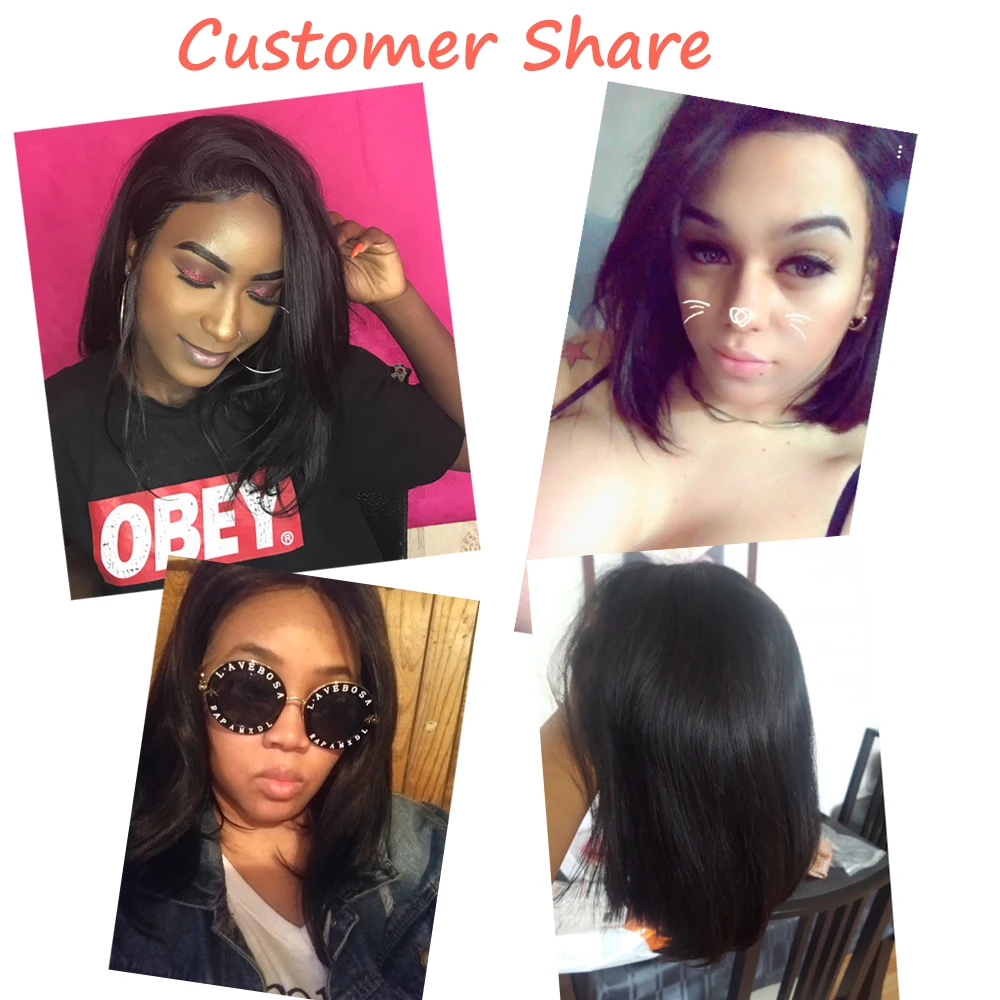 Allrun парики из натуральных волос на кружеве бразильский Боб прямые человеческие