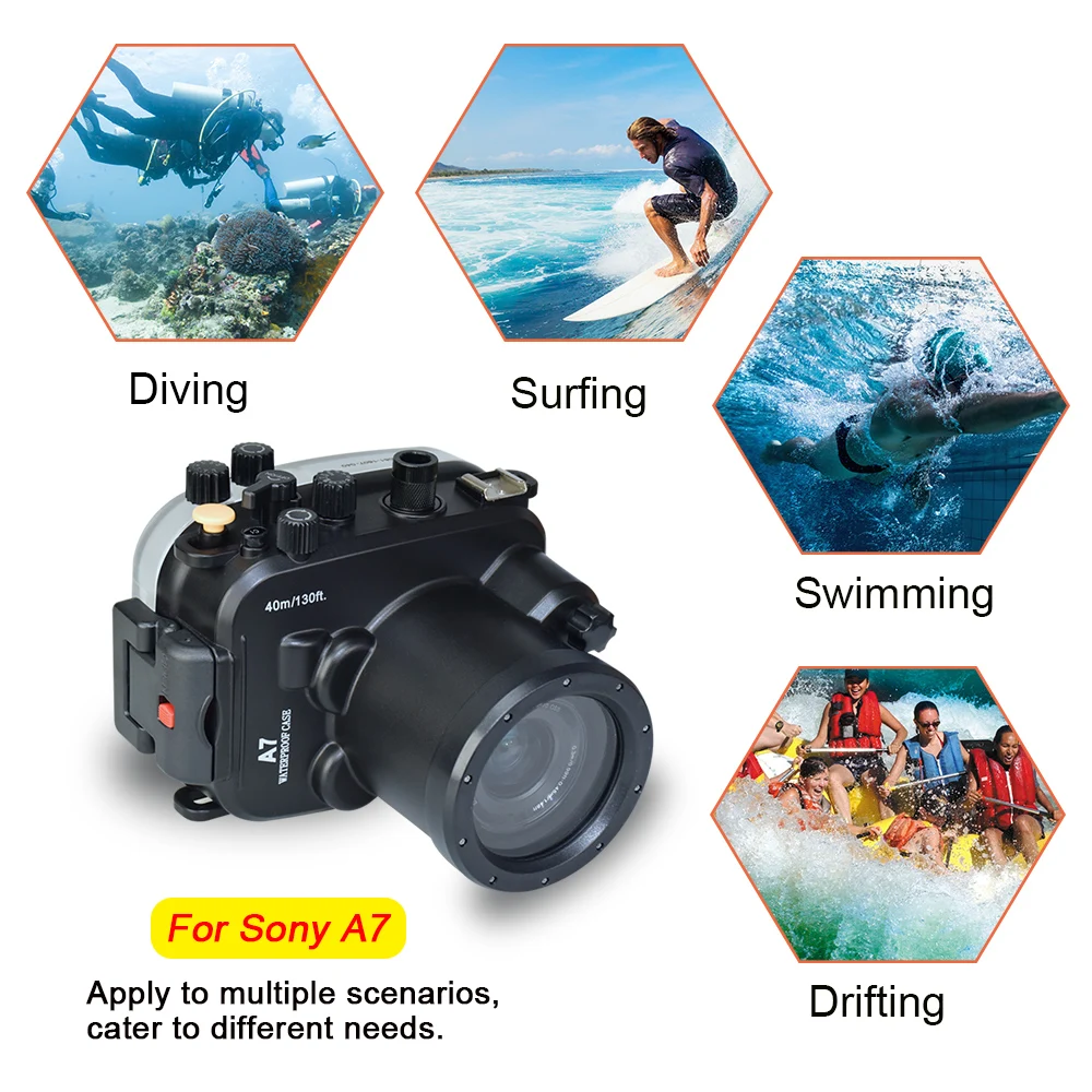 Сумка для камеры Seafrogs для sony A7 водонепроницаемый корпус глубина 40 м для sony A7R аксессуары для дайвинга подводный чехол Корпус для камеры