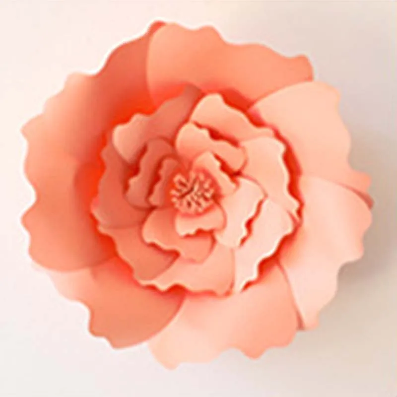 40CM Round corners 40 см голова DIY бумажные цветы для украшения свадебной вечеринки, гигантская картонная бумага цветочный фон, искусственная большая Роза Настенный декор - Цвет: 40CM Round corners