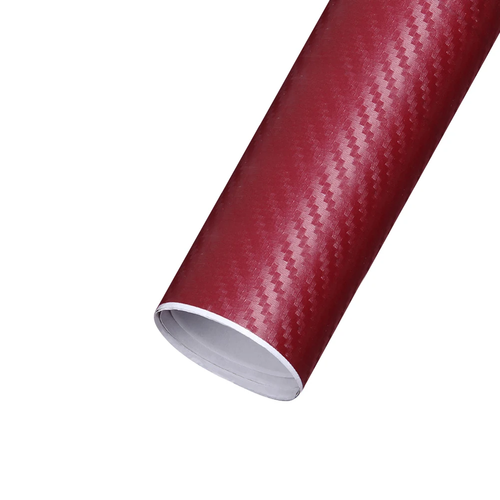 Wine red 127 см* 10 см водонепроницаемый автомобильный Стайлинг обертывание из углеродного волокна виниловая пленка автомобиля Наклейка s для автомобиля детали автомобиля аксессуары наклейка на автомобиль - Название цвета: Wine red