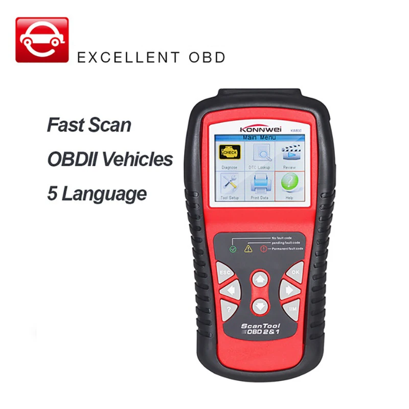 Лучший ODB 2 Автомобильный сканер многоязычный Сканнер автомобильный EOBD OBDII