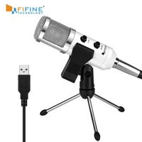 fifine usb microphone plug play condenser microphone for pccomputer podcasting one line meeting self studiorecording k056