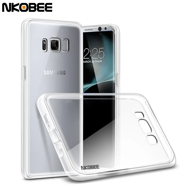 Nkobee прозрачной для Galaxy S8 силиконовый чехол ТПУ Samsung Прозрачный Футляр плюс крышка