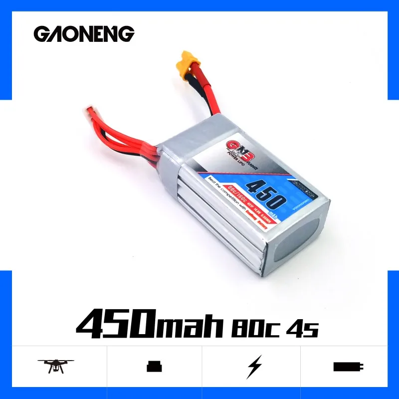 Gaoneng GNB 450 мач 14 8 в 4S 80C/160C литий полимерный аккумулятор с XT30 XT60 или JST разъемом для FPV