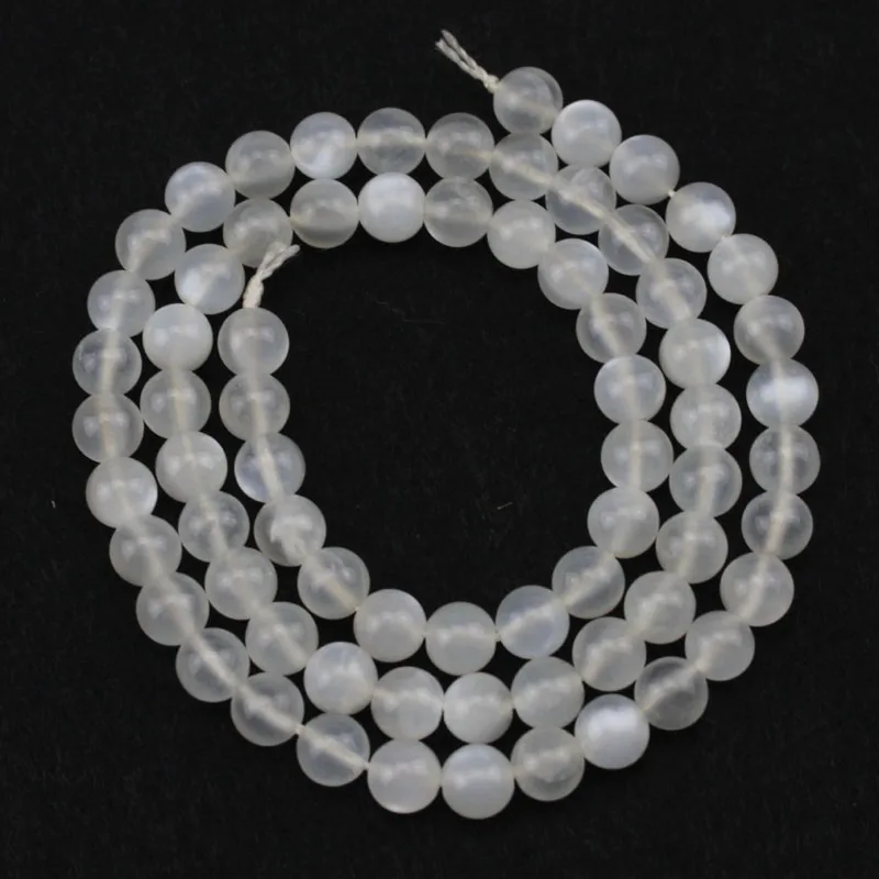

5-6mm white moonstone beads rainbow beads natural stone beads DIY loose beads for jewelry making strand 15" wholesale !