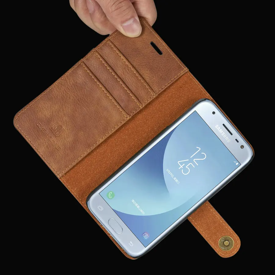 Магнитный кожаный чехол DG.MING 2 в 1 для Samsung Galaxy A6 A7 A8 A9 2018 Ретро Чехол-бумажник с