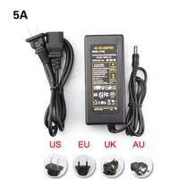 led power supply adapter transformer for led strip 5050 3528 5630 3014 ac 110v 120v 220v 230v to dc 12v 5a with plug 60 watts