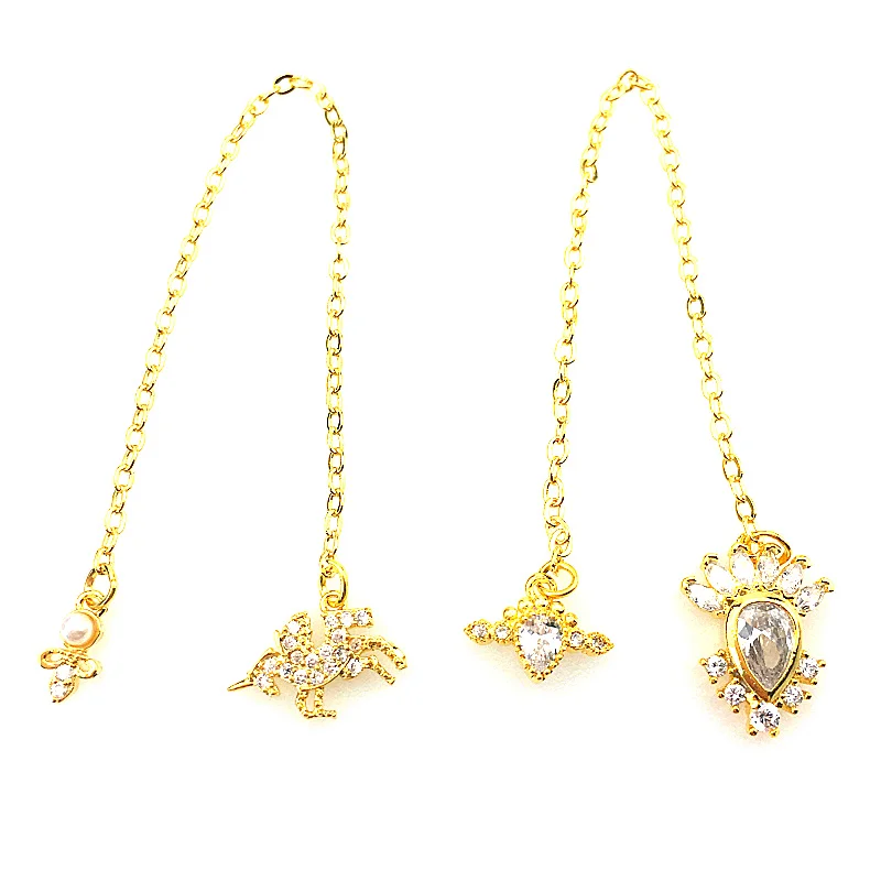 1 шт. украшения для ногтей из сплава с золотым цирконием роскошные горного