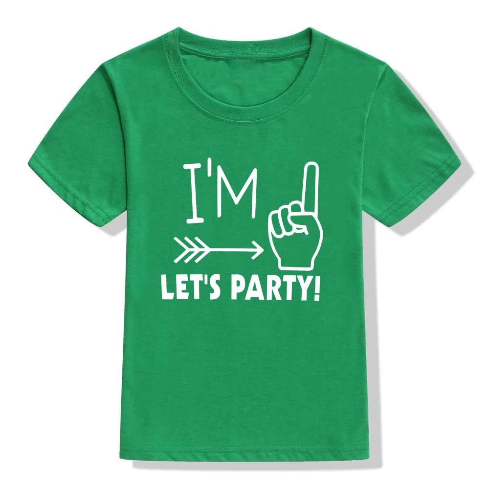 Детская черная футболка I Am One Let's вечерние забавная для мальчиков и девочек