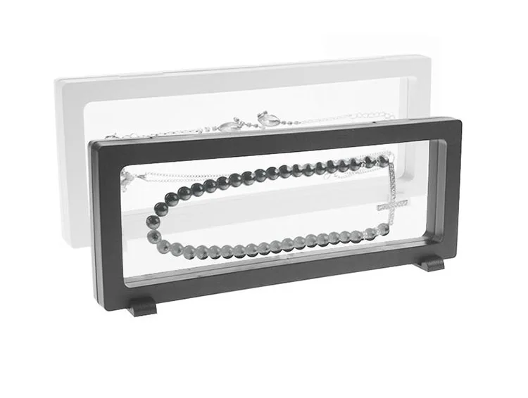 

9*23cm PET Membrane Black white Suspended Floating Display necklace display watch stand earrings holder