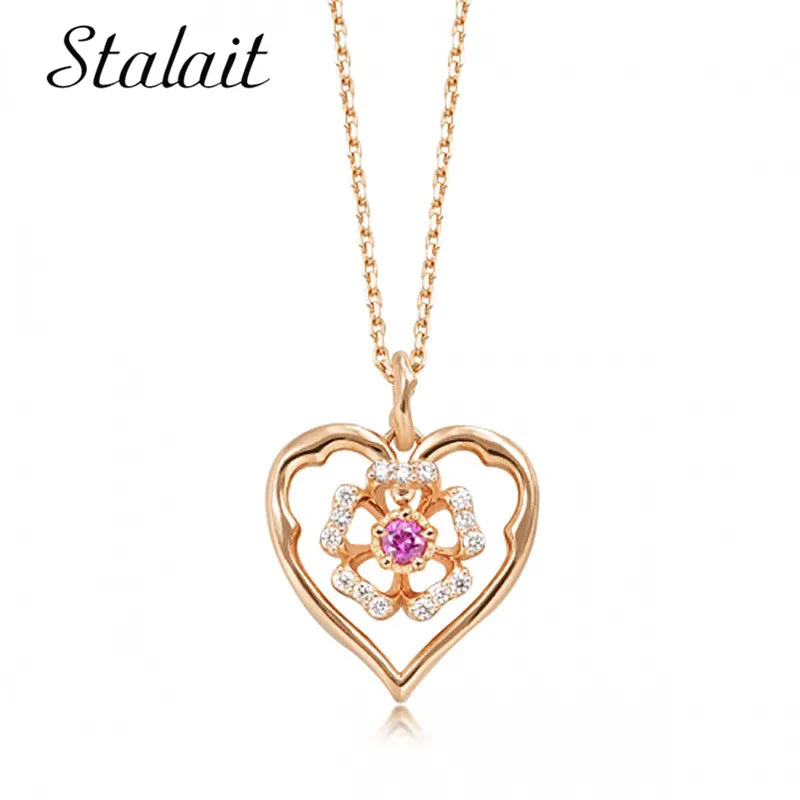 

Love Heart Cubic Zirconia Romantic Necklaces & Pendants Wholesale Rose Gold Color Fashion Wedding Jewelry For Women