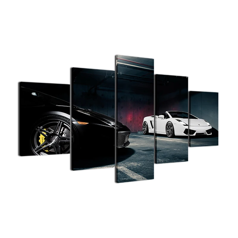 Современная картина маслом холст рамка для комнаты Настенная 5 панелей черный белый цвет классные Роскошные