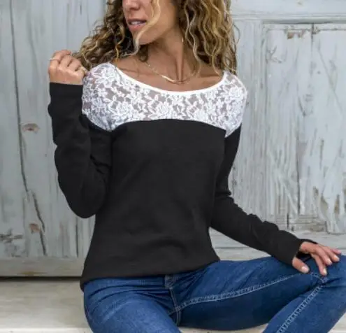 Женские топы и 2018 Повседневная Свободная рубашка с пайетками длинным рукавом