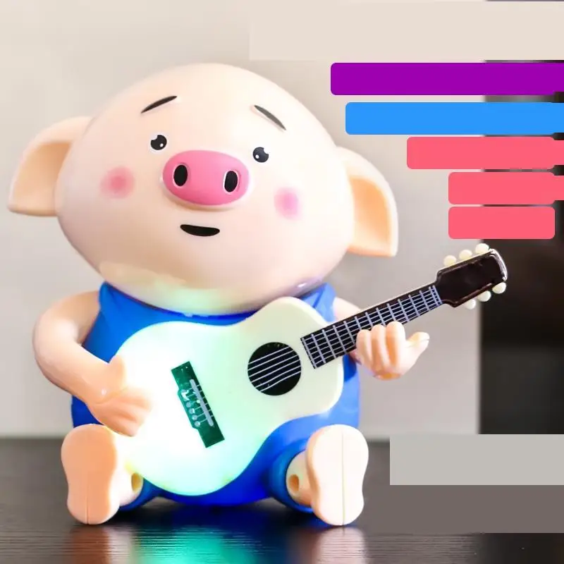 Танцующая свинья игрушка на батарейках фигурка экшн-игрушка с мигающими огнями электрические универсальные музыкальные игрушки для малышей - Цвет: Светло-зеленый