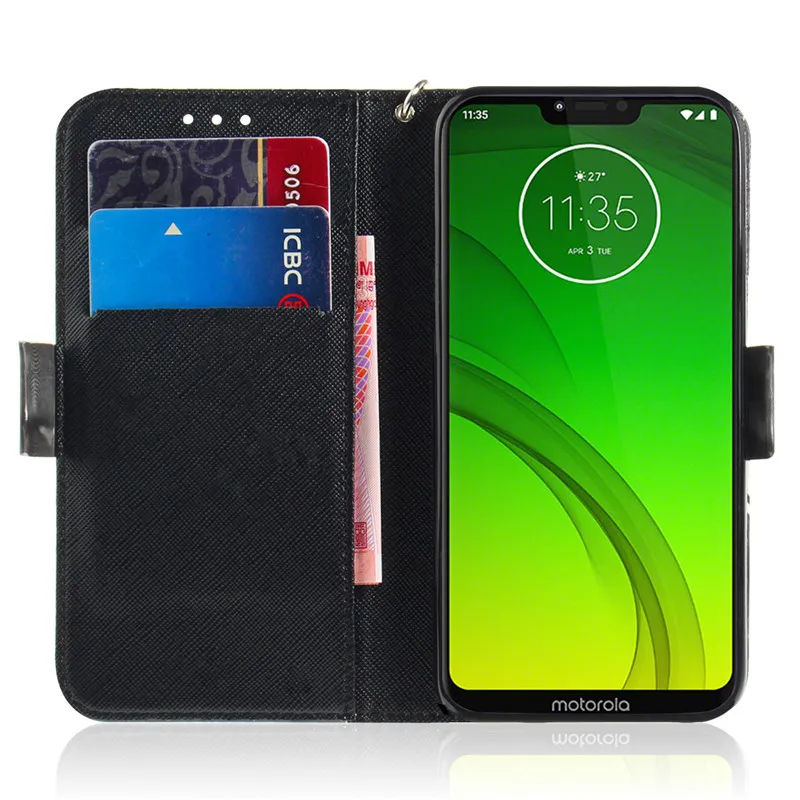 Чехол книжка с подставкой для Motorola Moto G7 Power чехол 3D рисунком из искусственной кожи