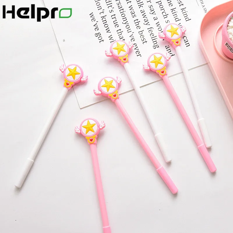 Helpro 0 5 мм Милая волшебная палочка для девочек гелевая ручка Kawaii черные чернила