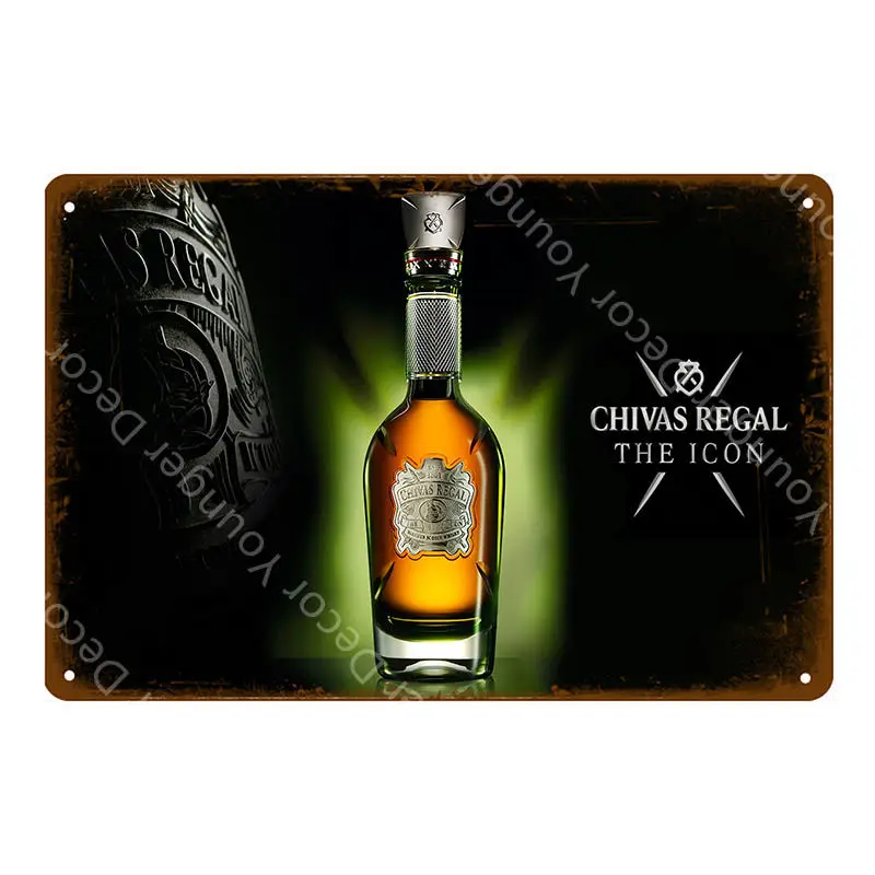 Винтажный пивной плакат Chivas Regal металлические жестяные вывески классические напитки виски декоративная табличка Настенная Наклейка для паба бара клуба домашний декор - Цвет: YD6177D