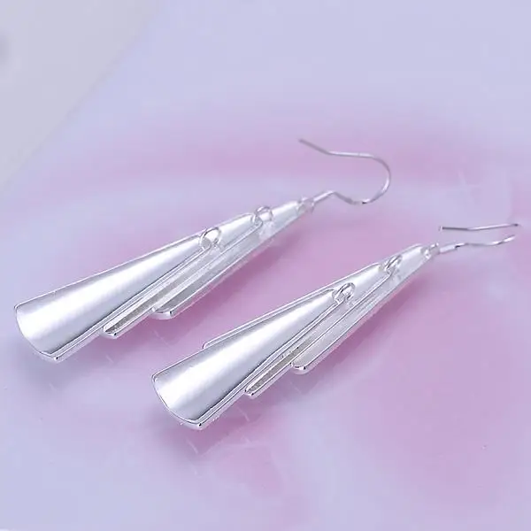 Новые модные ювелирные изделия серебряные три шистоза серьги клипсы для женщин