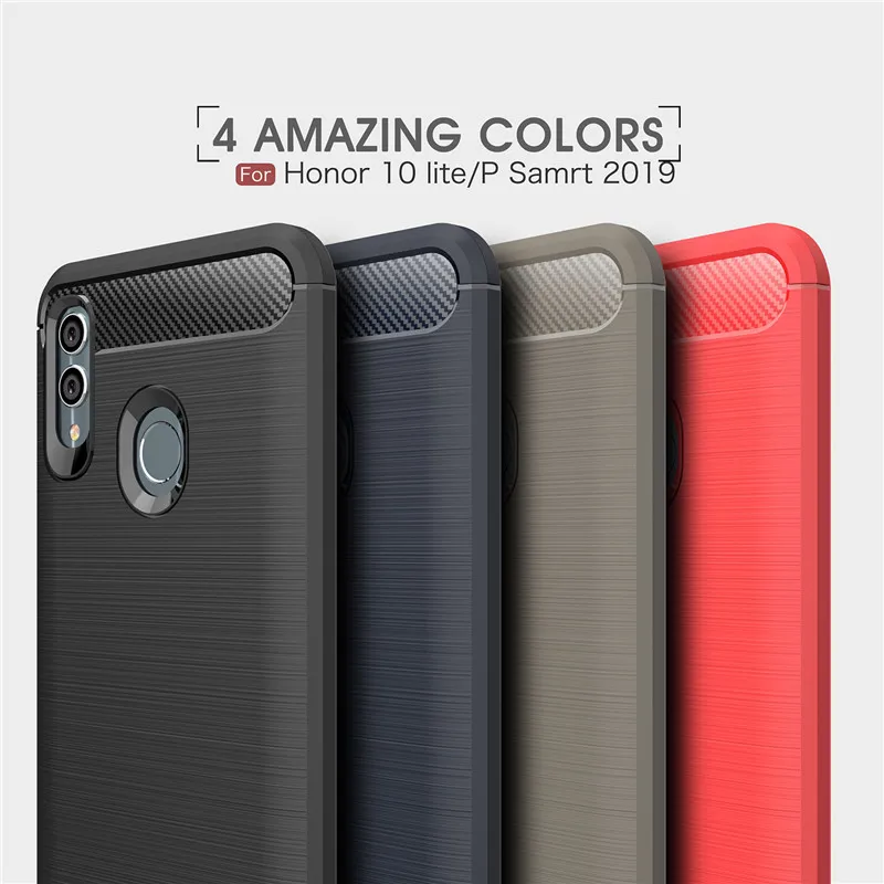 Чехол для телефона из углеродного волокна Huawei P Smart 2019 чехол мягкого ТПУ задняя