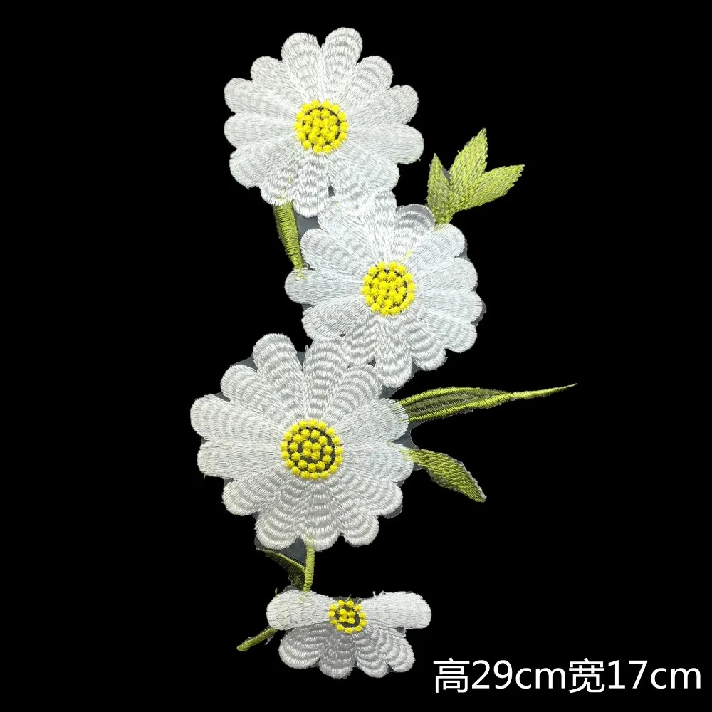 1Pcs Daisy Flower Embroidered Patches Applique for Clothes DIY Sewing Accessories | Дом и сад