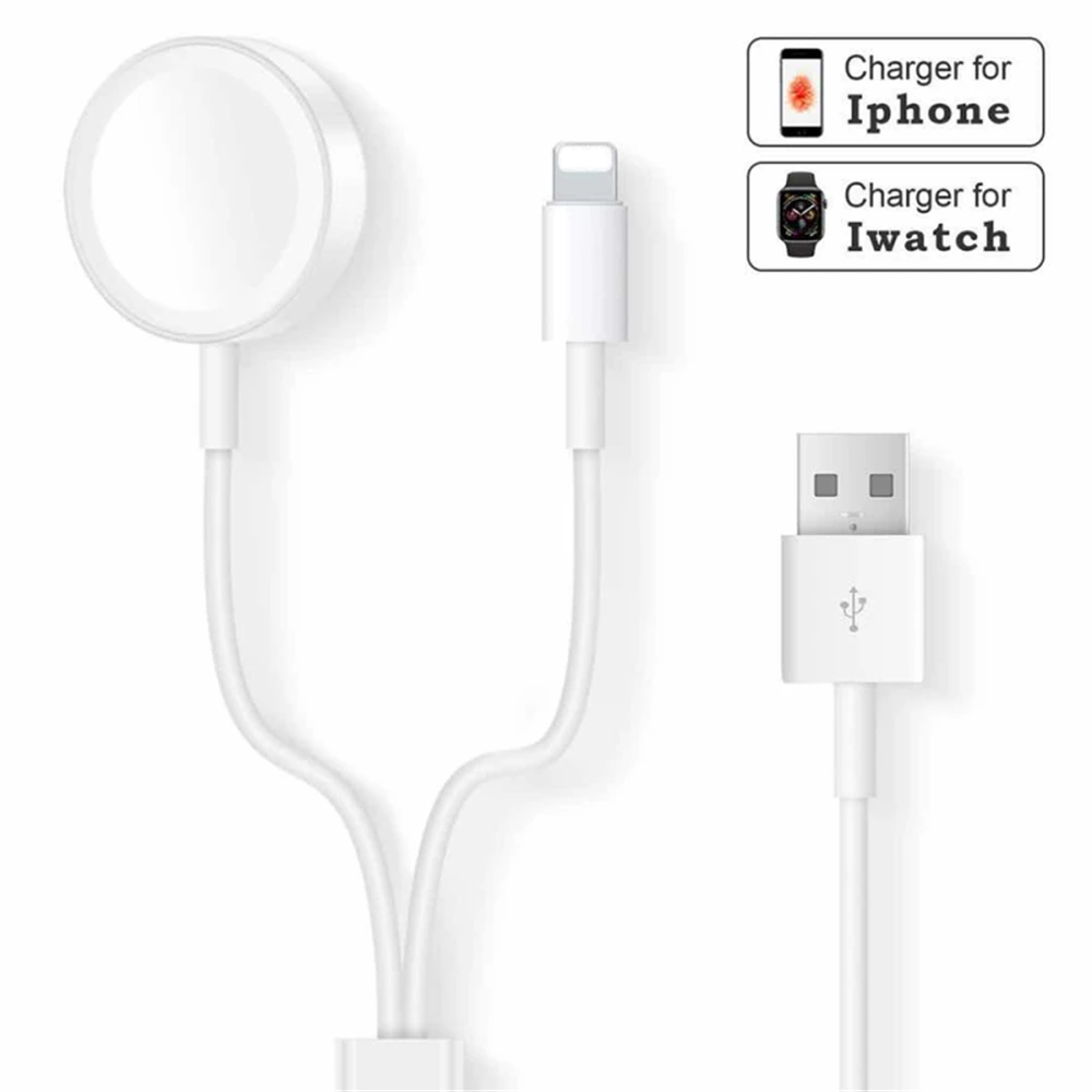 HUASHINE 2 в 1 магнитное Быстрое беспроводное зарядное устройство для Apple Watch 3 4