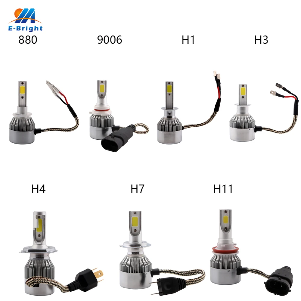 YM E Bright 1 комплект (2 шт.) H1 H3 H4 9005 9006 H7 H8 H11 880 881 C6 COB 36W светодиодный налобный фонарь