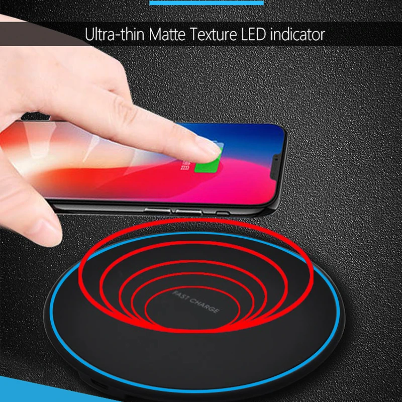 QI Wireless Charger 10W Fast Charging for Samsung Galaxy S8 S9 S10 Note 8 9 USB Quick Charge iPhone X Xs Max Plus | Мобильные