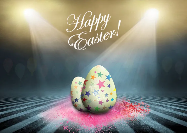 Happy Easter Egg Backgrounds Stage Lighting Newborn Baby Shower Photography Backdrop For Photo Studio 7x5ft Vinyl Polyester | Электроника