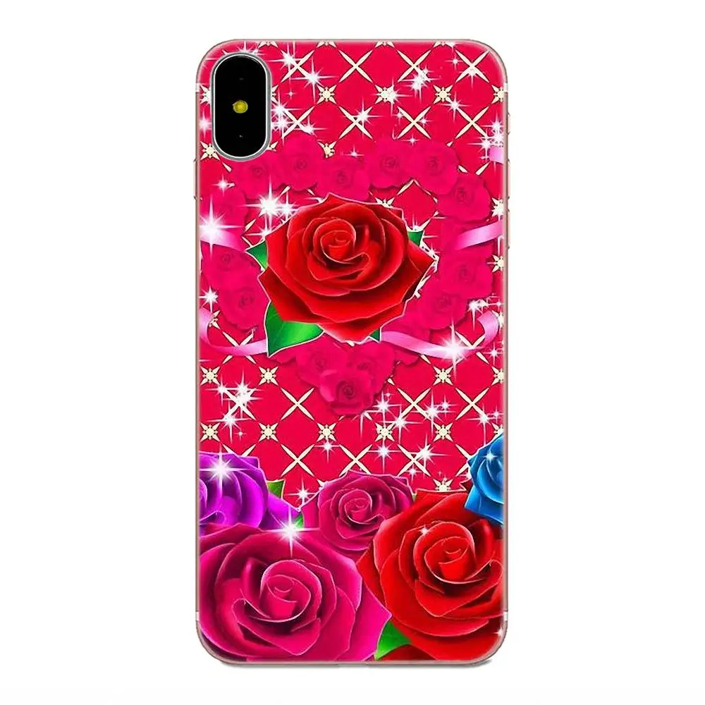 Мягкий защитный чехол из ТПУ с бабочками на белых розах для Apple iPhone 4 4S 5 5C 5S SE 6 6S 7 8